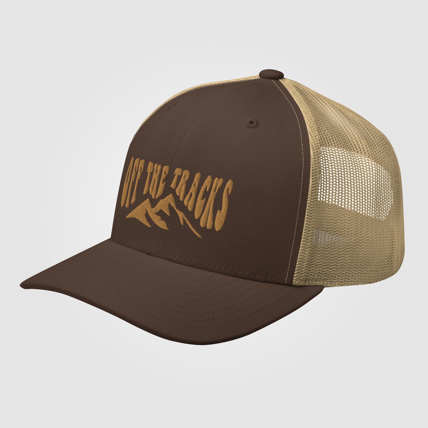 Off the Tracks unisex brown trucker cap