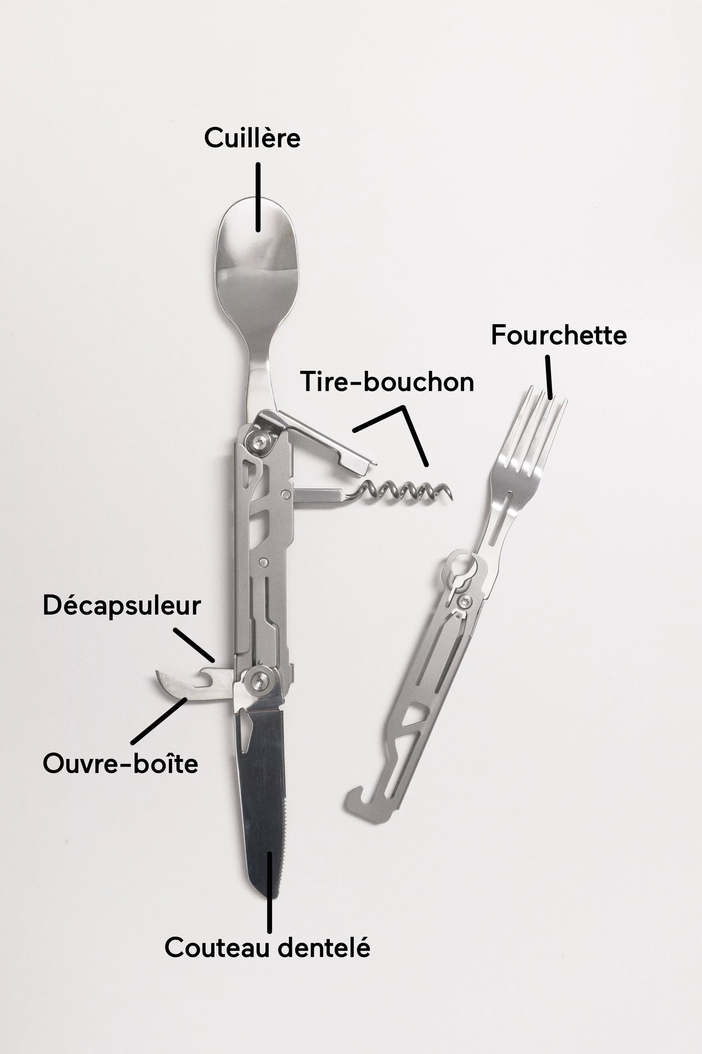 Couverts pliables multifonctions 6 en 1