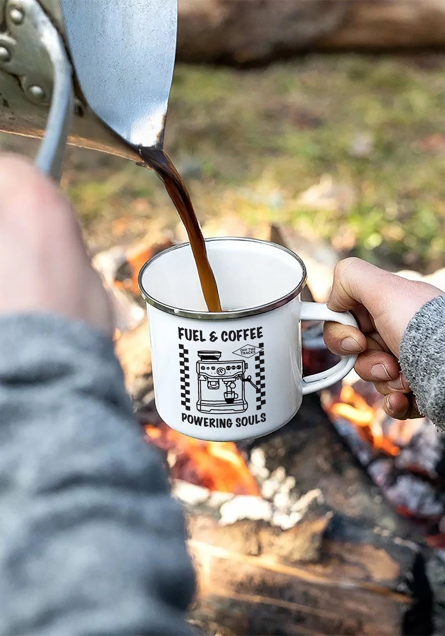 Mug en émail Fuel & Coffee