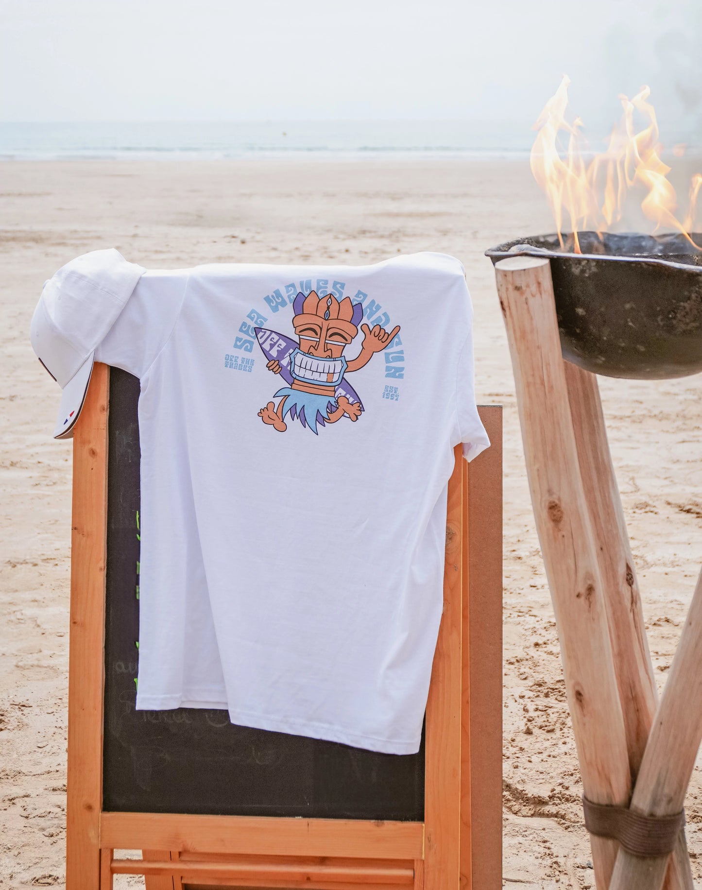 T shirt coton Surf Tiki unisexe