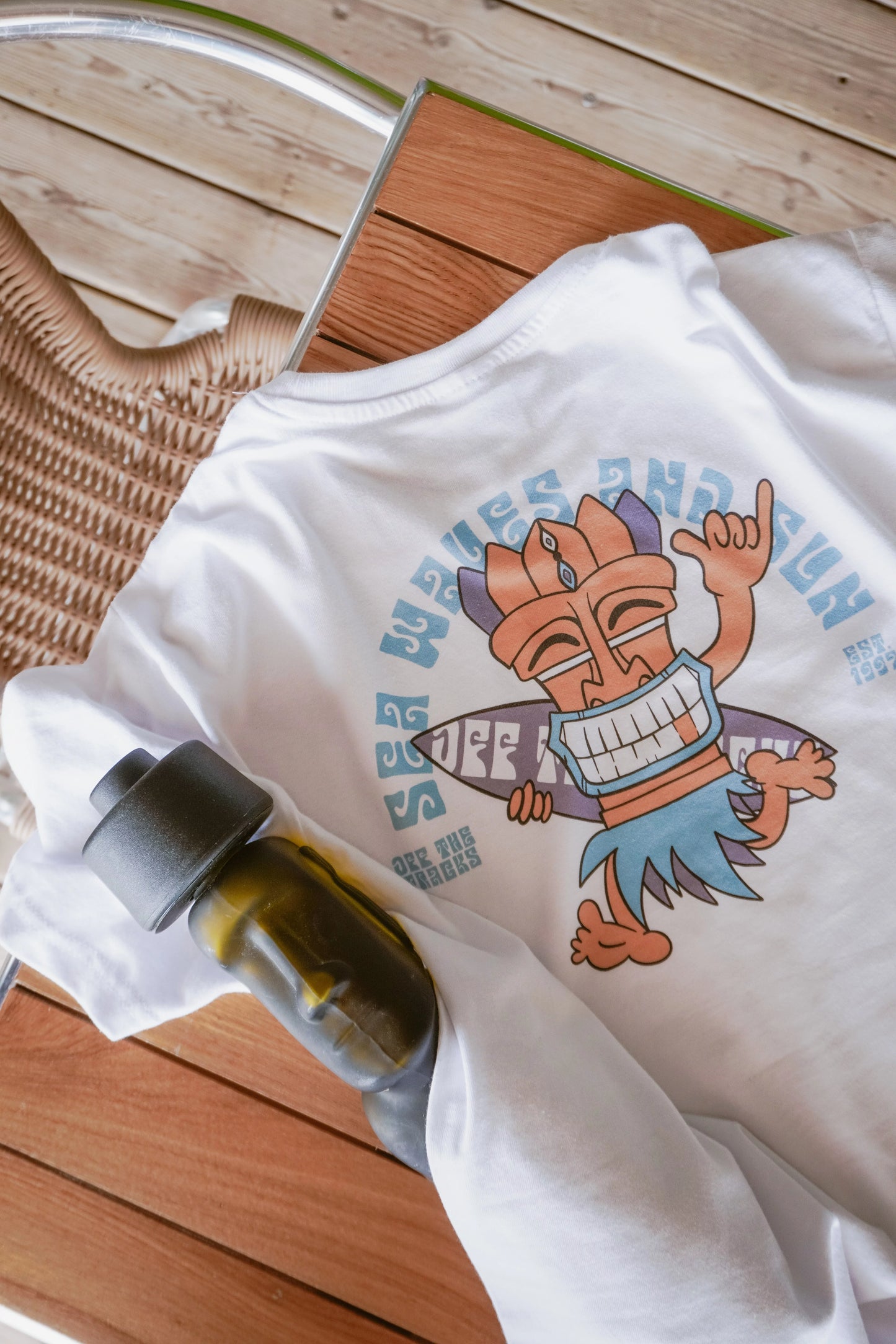 T shirt coton Surf Tiki unisexe