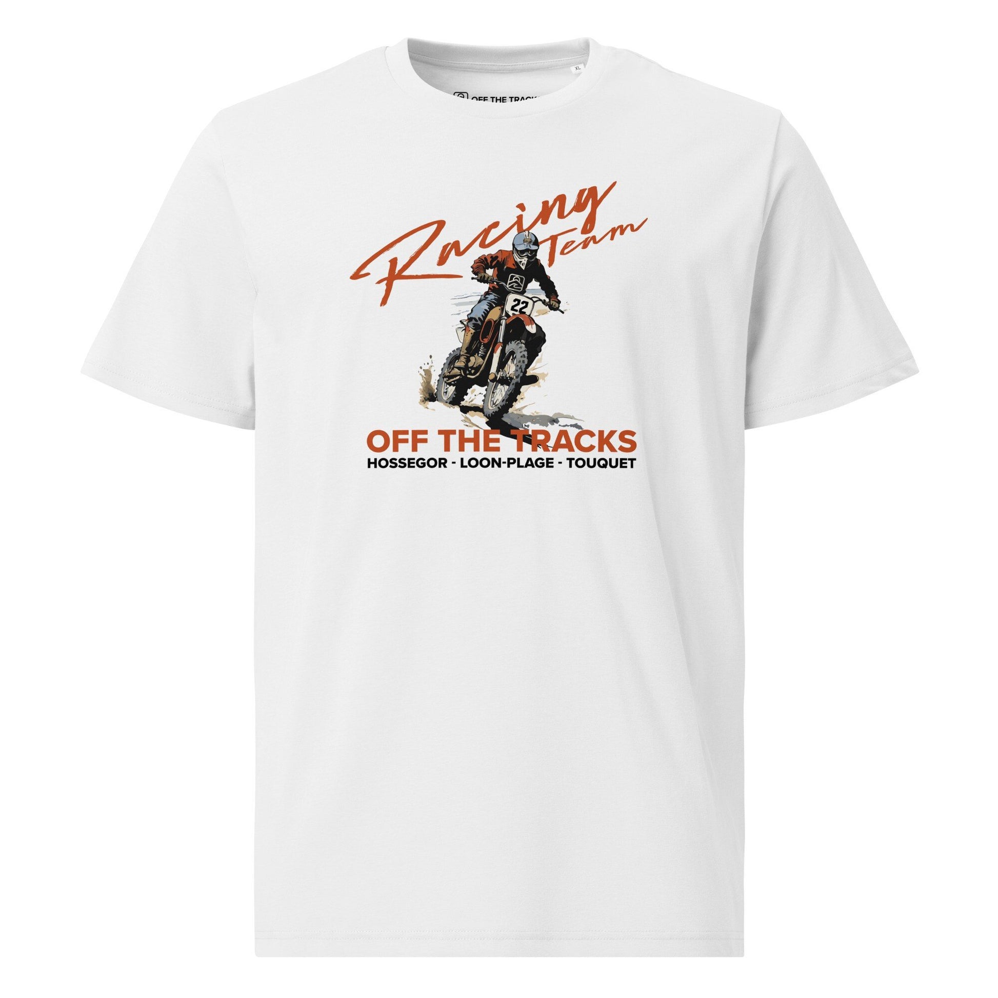 Teeshirt Vintage Motocross Racing Team-off-the-tracks-tee-blanc-coton-bio