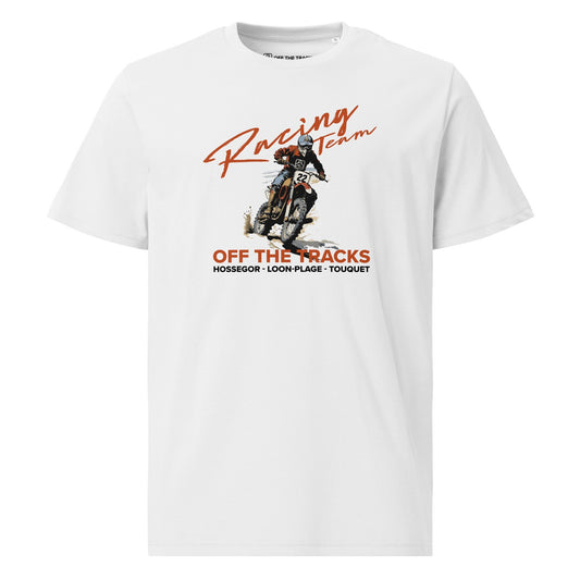 Teeshirt Vintage Motocross Racing Team-off-the-tracks-tee-blanc-coton-bio