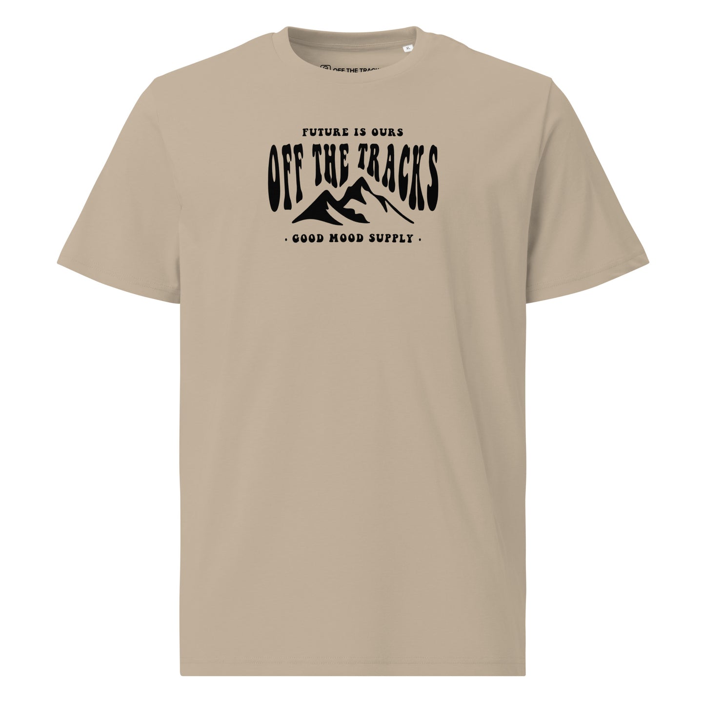 tshirt future is ours beige sable coton bio off the tracks