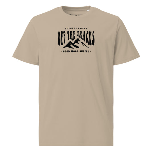 tshirt future is ours beige sable coton bio off the tracks